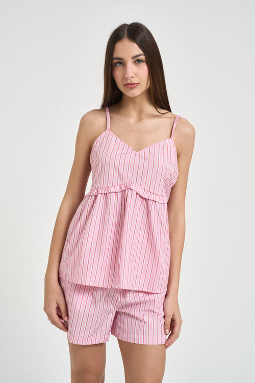 Top donna a righe rosa
