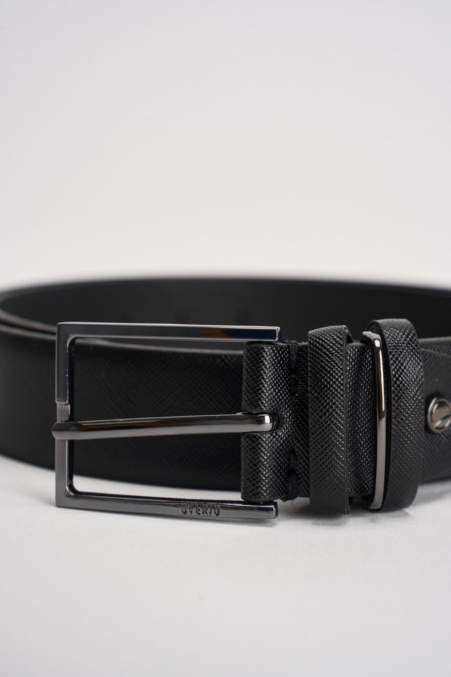 Cintura uomo nera in pelle martellata Z11 NERO OVERD 