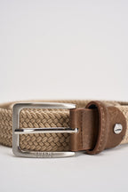Cintura uomo in tessuto beige intrecciata Z13 BEIGE OVERD 