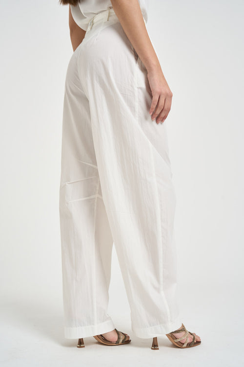 Pantalone donna con cintura bianco - 2