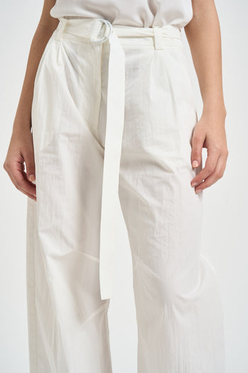 Pantalone donna con cintura bianco - 4