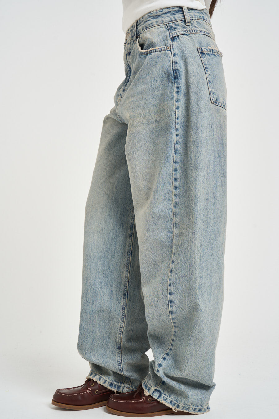 Jeans donna carrot fit in denim chiaro V02O0290 DENIM PHILIA LOFT 
