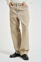 Jeans uomo in denim sabbia CLEVELAND ROVDSAB PONT DENIM 