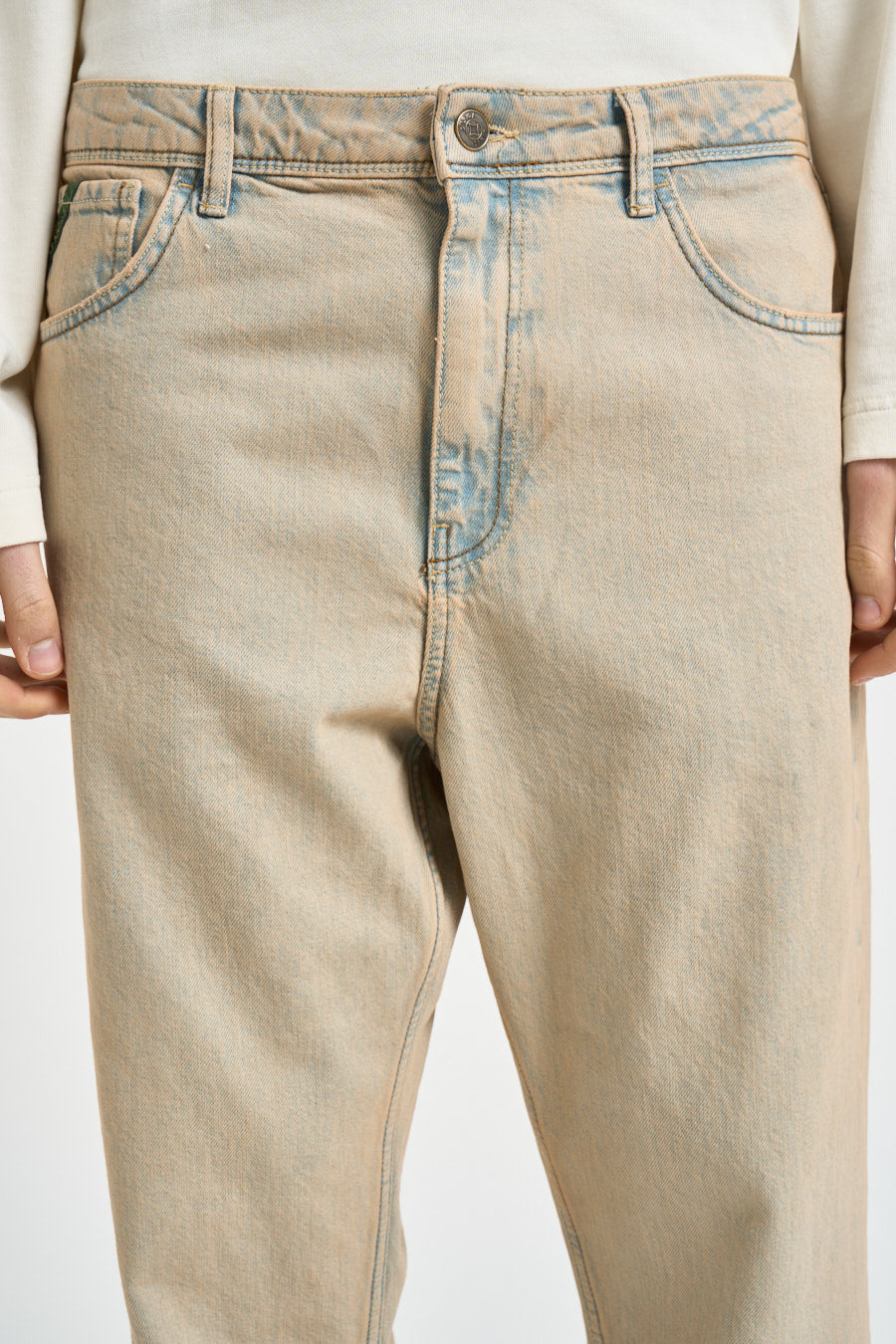 Jeans uomo in denim sabbia CLEVELAND ROVDSAB PONT DENIM 