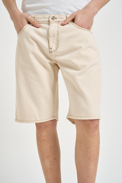 Bermuda uomo in denim ecru