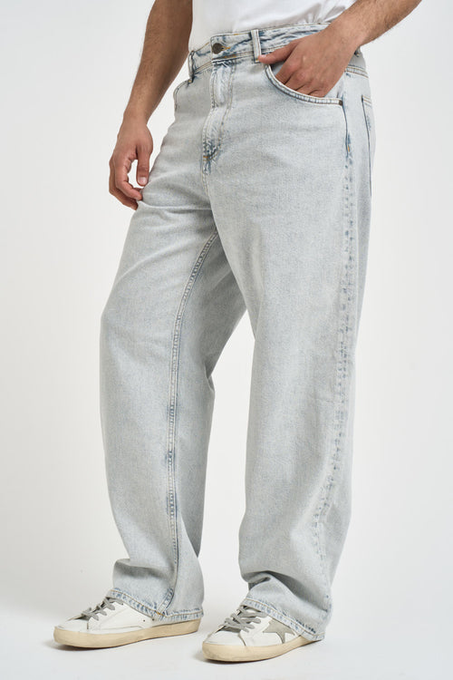 Jeans uomo wide fit in denim grigio - 2