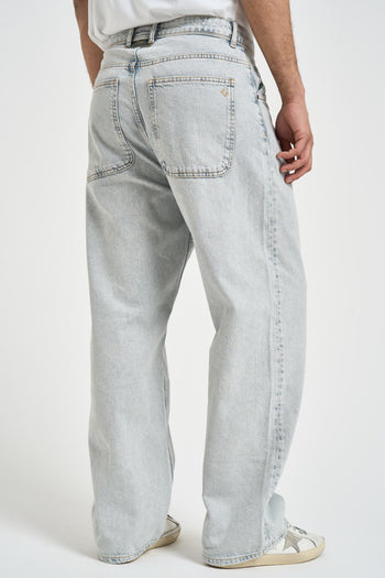 Jeans uomo wide fit in denim grigio - 3