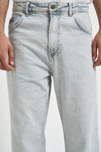 Jeans uomo wide fit in denim grigio - 4