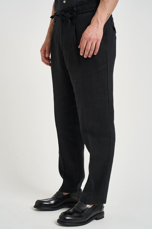 Pantalone uomo in lino nero - 2