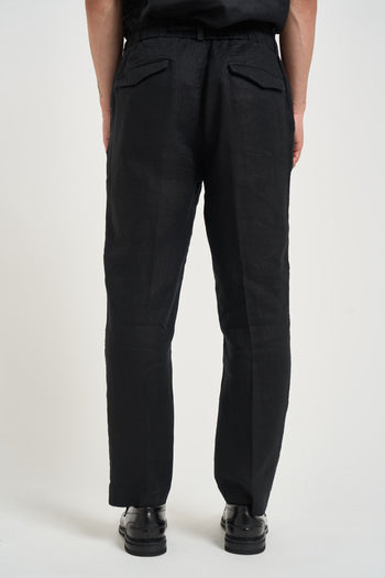 Pantalone uomo in lino nero - 3