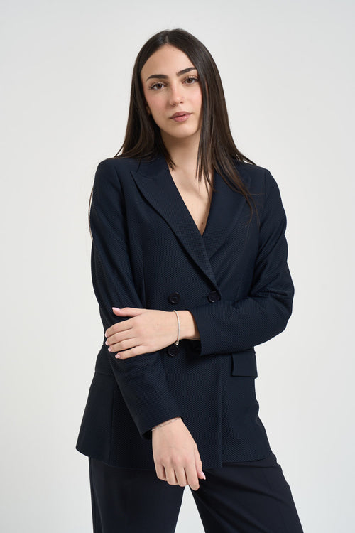 Giacca donna doppiopetto blu - 2