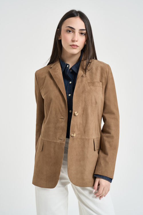 Blazer donna monopetto cuoio - 2