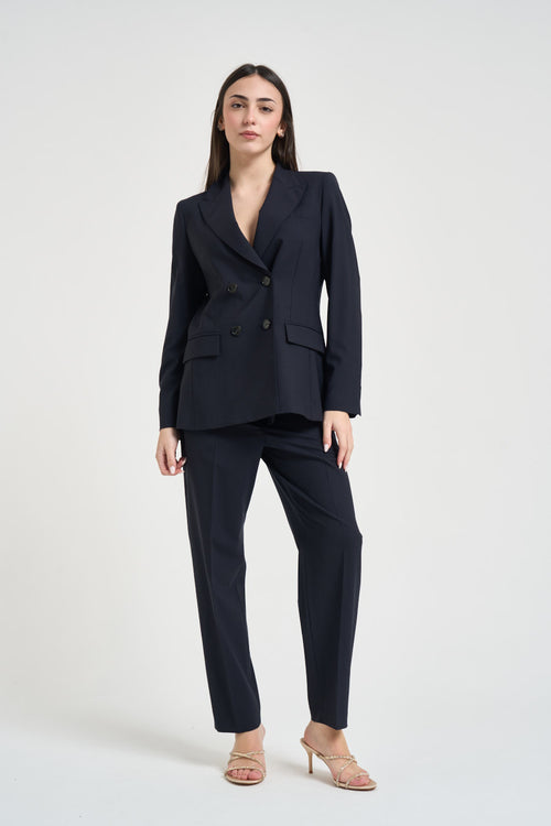 Pantalone donna a sigaretta blu notte - 1