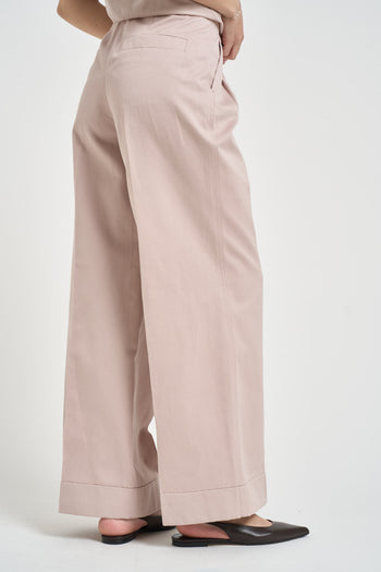 Pantalone donna gamba ampia cipria - 4