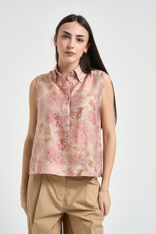 Camicia donna a fantasia cipria - 1
