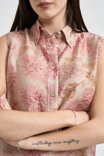 Camicia donna a fantasia cipria - 3