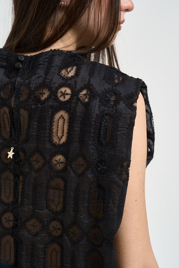 Top donna traforato nero - 5