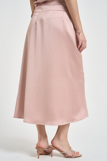 Gonna donna con fiocco satinata rosa - 3