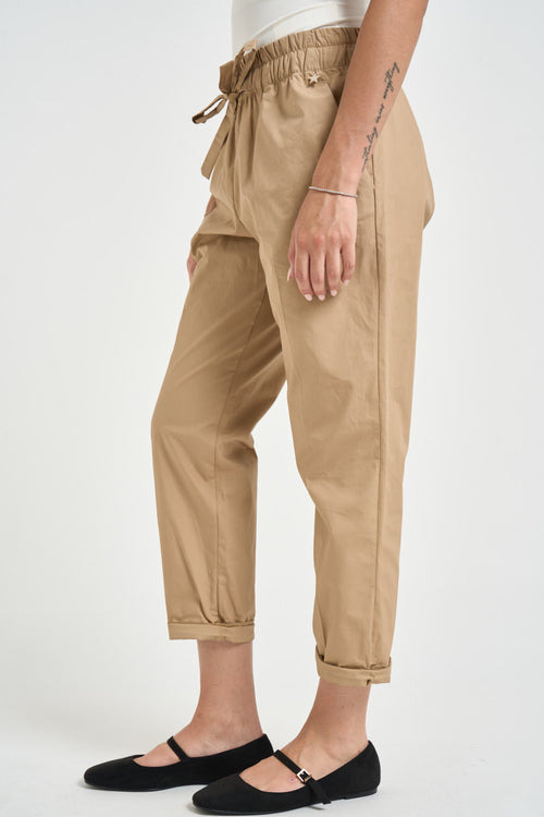 Pantalone donna carrot fit beige - 2