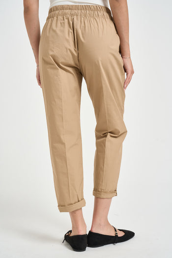 Pantalone donna carrot fit beige - 3