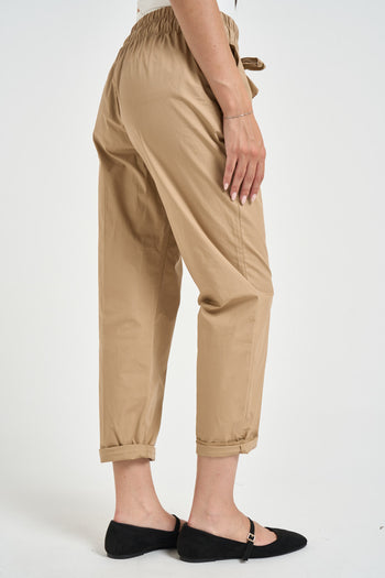 Pantalone donna carrot fit beige - 4