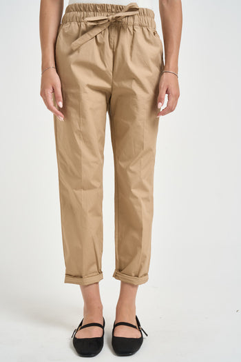 Pantalone donna carrot fit beige - 5