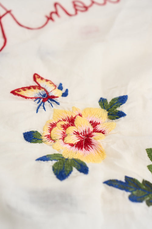 Foulard donna con scritta "Mon Amour" bianco - 2