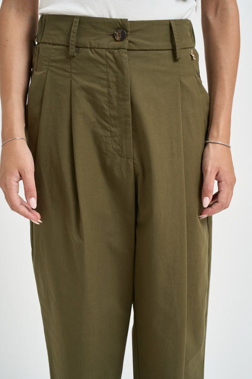 Pantaloni donna con pinces verde - 2