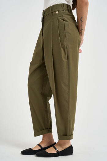 Pantaloni donna con pinces verde - 3