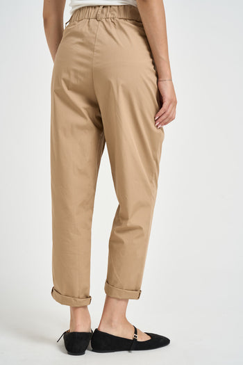 Pantaloni donna con pinces beige - 3