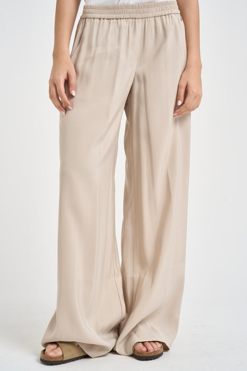 Pantalone donna fluido beige