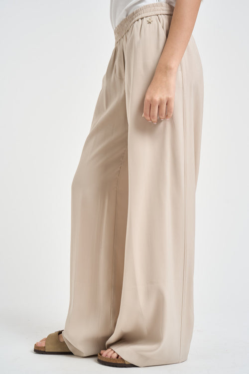 Pantalone donna fluido beige - 2