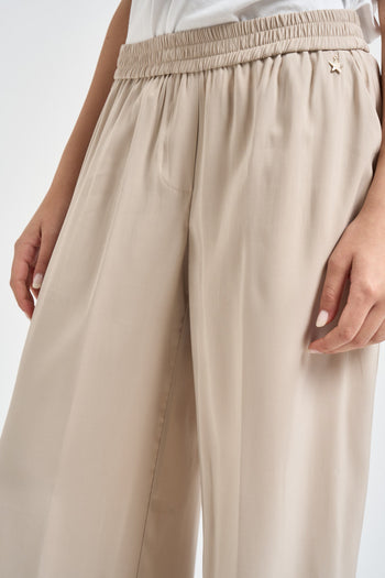 Pantalone donna fluido beige - 4