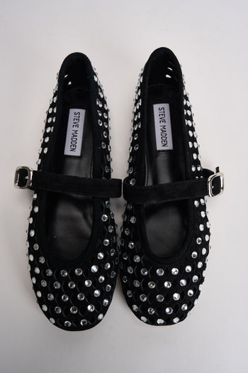 Ballerina donna nera traforata con borchie silver - 6