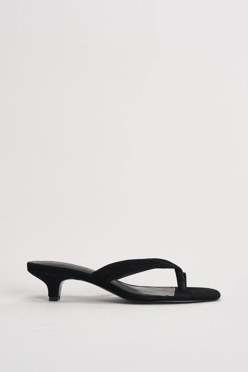 Sandali donna infradito in suede nero