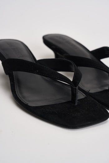 Sandali donna infradito in suede nero - 4