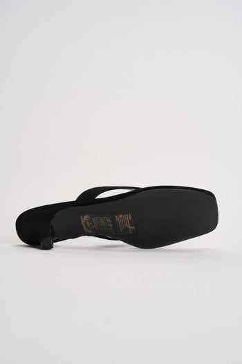 Sandali donna infradito in suede nero - 8