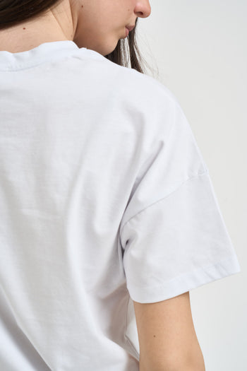 T-shirt donna con ricamo bianca - 5