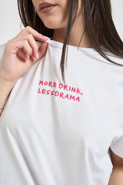T-shirt donna con ricamo bianca - 2