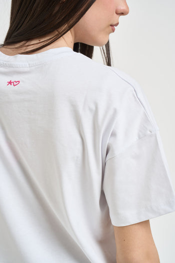 T-shirt donna con ricamo bianca - 4