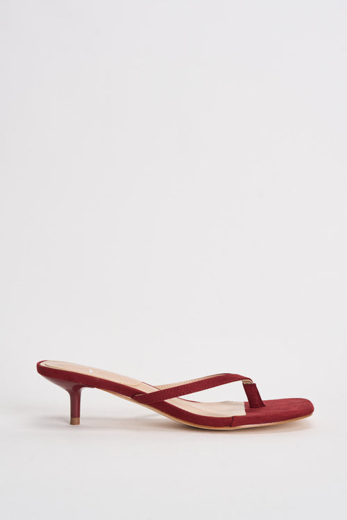 Sandali donna infradito tacco basso rosso - 1