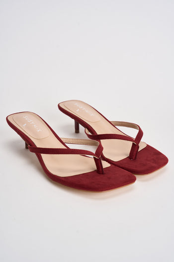 Sandali donna infradito tacco basso rosso - 3