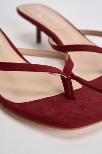 Sandali donna infradito tacco basso rosso - 4