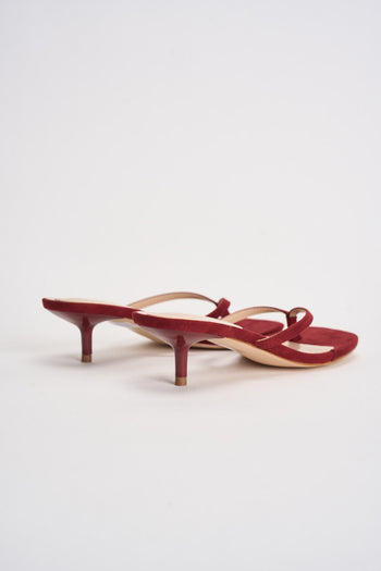 Sandali donna infradito tacco basso rosso - 7