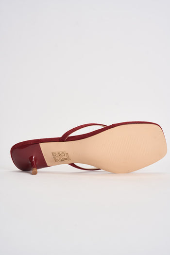 Sandali donna infradito tacco basso rosso - 9