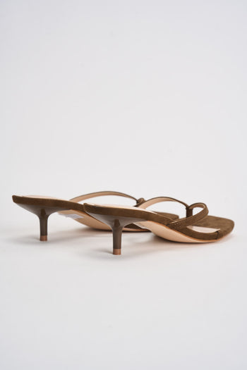 Sandali donna infradito tacco basso marrone - 6