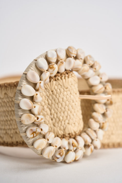 Cintura donna con fibbia di conchiglie naturale - 2
