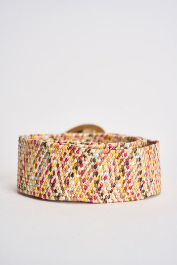 Cintura donna con fibbia in legno multicolor - 3