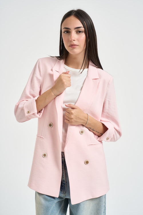 Blazer donna doppiopetto rosa