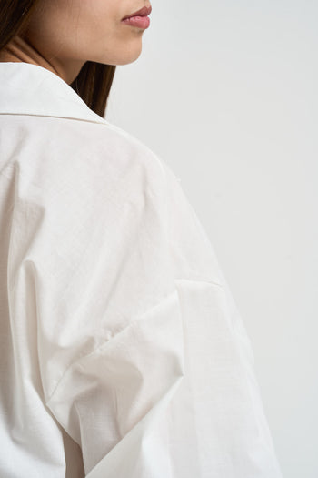 Camicia donna tasca ricamata bianca - 4